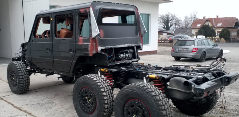 Puch G 6x6 Seitenansicht unlackiert