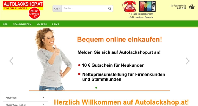 Lackiermaterial online auf Autolackshop.at kaufen